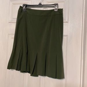 Army green retro tulip skirt